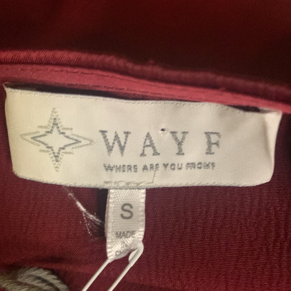 Wayf Women Red Two Pieces Set Pants Wide Leg Tailored Trousers Satin Wrap Top, S - Picture 2 of 15